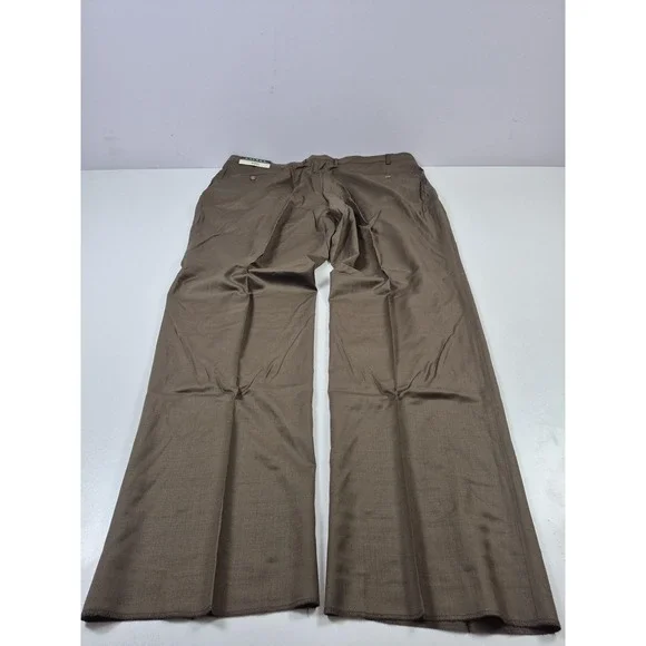 Lauren Ralph Lauren Pants Mens 46x36 Brown Wool Cashmere Pleated Dress Slacks - Picture 6 of 15